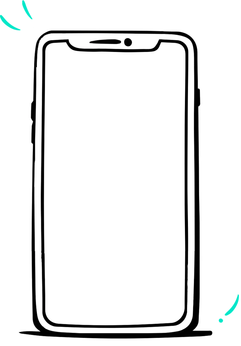 Hand-drawn smartphone frame